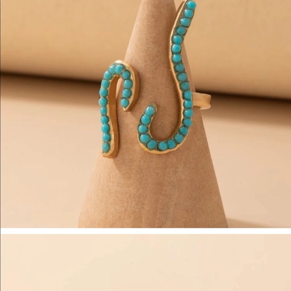 Turquoise boho beaded ring - Picture 6 of 6